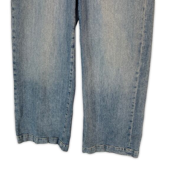 PAIGE Harper Jeans Women Size 26 Blue Kara Wash Wide Leg High Rise Denim - Picture 4 of 11